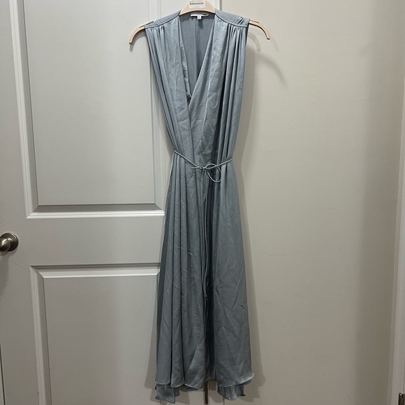 TOME Collective Blue Pleated Midi Dress Size 4 US $250 - Picture 2 of 8